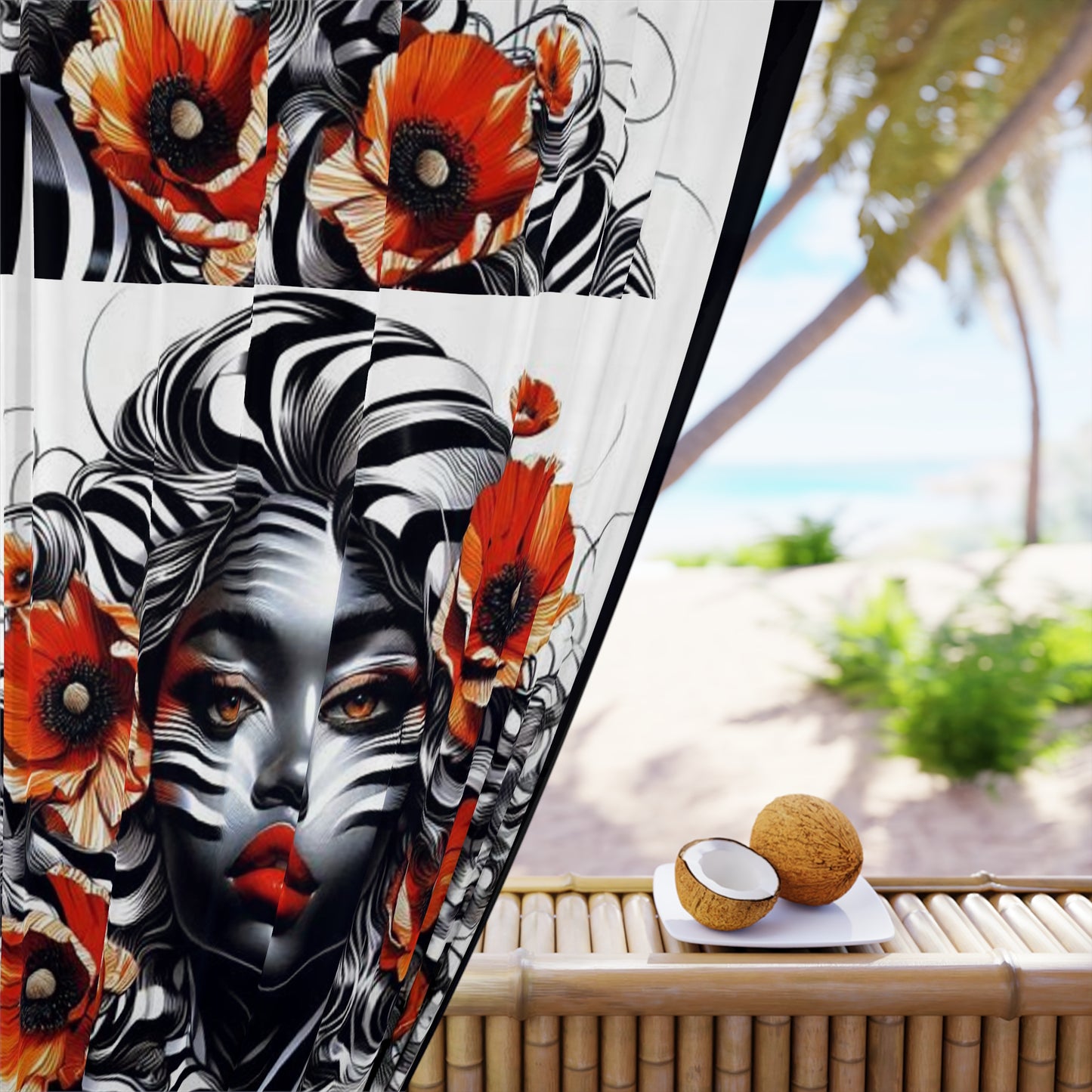 Zebra Fantasy Window Curtains (1 Piece) #ZF33