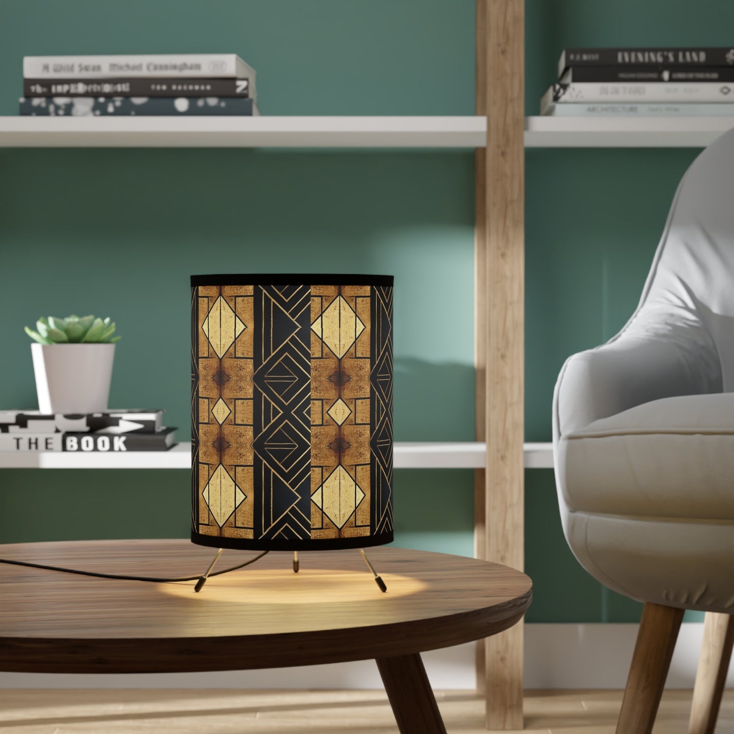 Amber Radiance Tripod Lamp with High-Res Printed Shade, US\CA plug #AR1