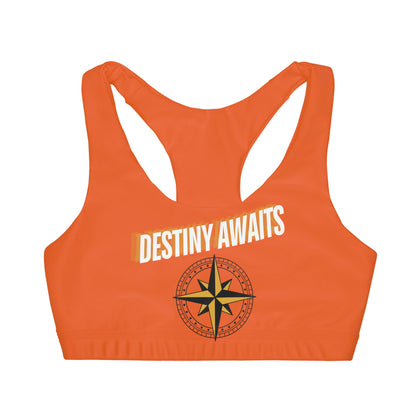 Destined For Greatness Girls' Double Lined Seamless Sports Bra (AOP) #1