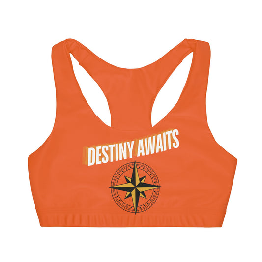 Destined For Greatness Girls' Double Lined Seamless Sports Bra (AOP) #1