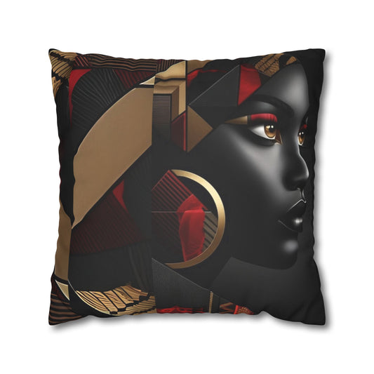 Square Pillowcase, Double Sided Print, Faux Suede Cover #FO2