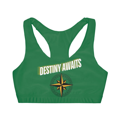 Destined For Greatness Girls' Double Lined Seamless Sports Bra (AOP) #1