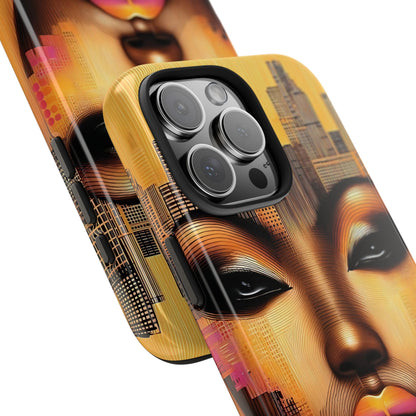Afrocentric Tough Phone Case, City Girl On The Move Unique Design, Urban Street Style, Protective Cellphone Cover, Trendy Mobile Accessory