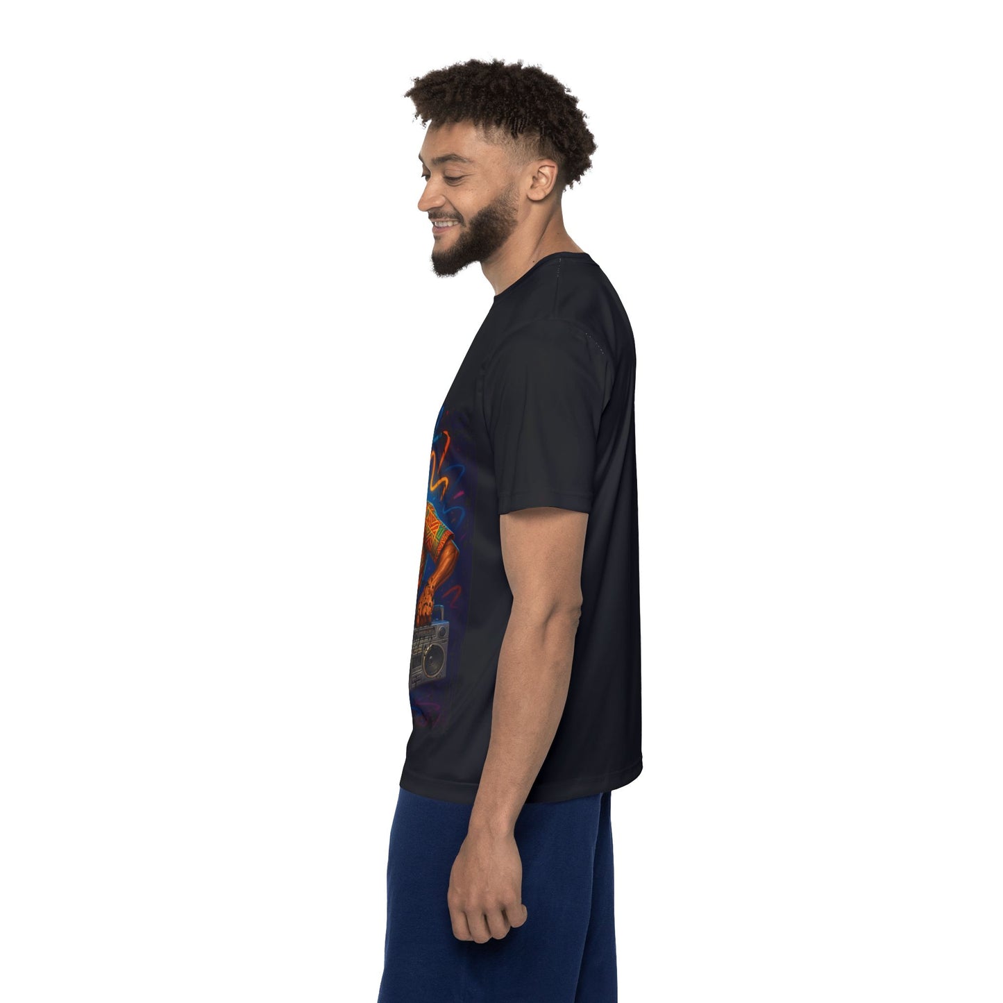 Vibrant Men's Sports Jersey – Retro Hip-Hop Style Tee