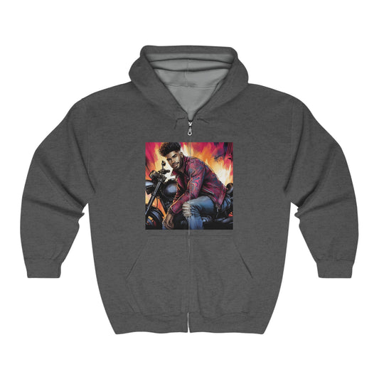 Born To Ride Unisex Heavy Blend™ Full Zip Hooded Sweatshirt #13MU