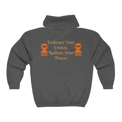 Afro Power Unisex Heavy Blend™ Full Zip Hooded Sweatshirt #AP13