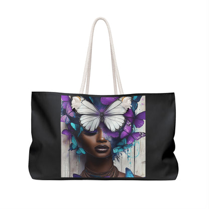 Butterfly Beauty Weekender Bag, Trendy Travel Tote, Overnight Duffel, Fashion,