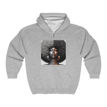 Afro Power Unisex Heavy Blend™ Full Zip Hooded Sweatshirt #AP10
