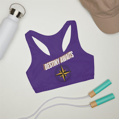 Destined For Greatness Girls' Double Lined Seamless Sports Bra (AOP) #1