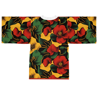 Floral Long Sleeve Kimono Robe - Cozy Loungewear Perfect for Relaxation Spa Days Gift for Her Summer Nights Unique Fashion