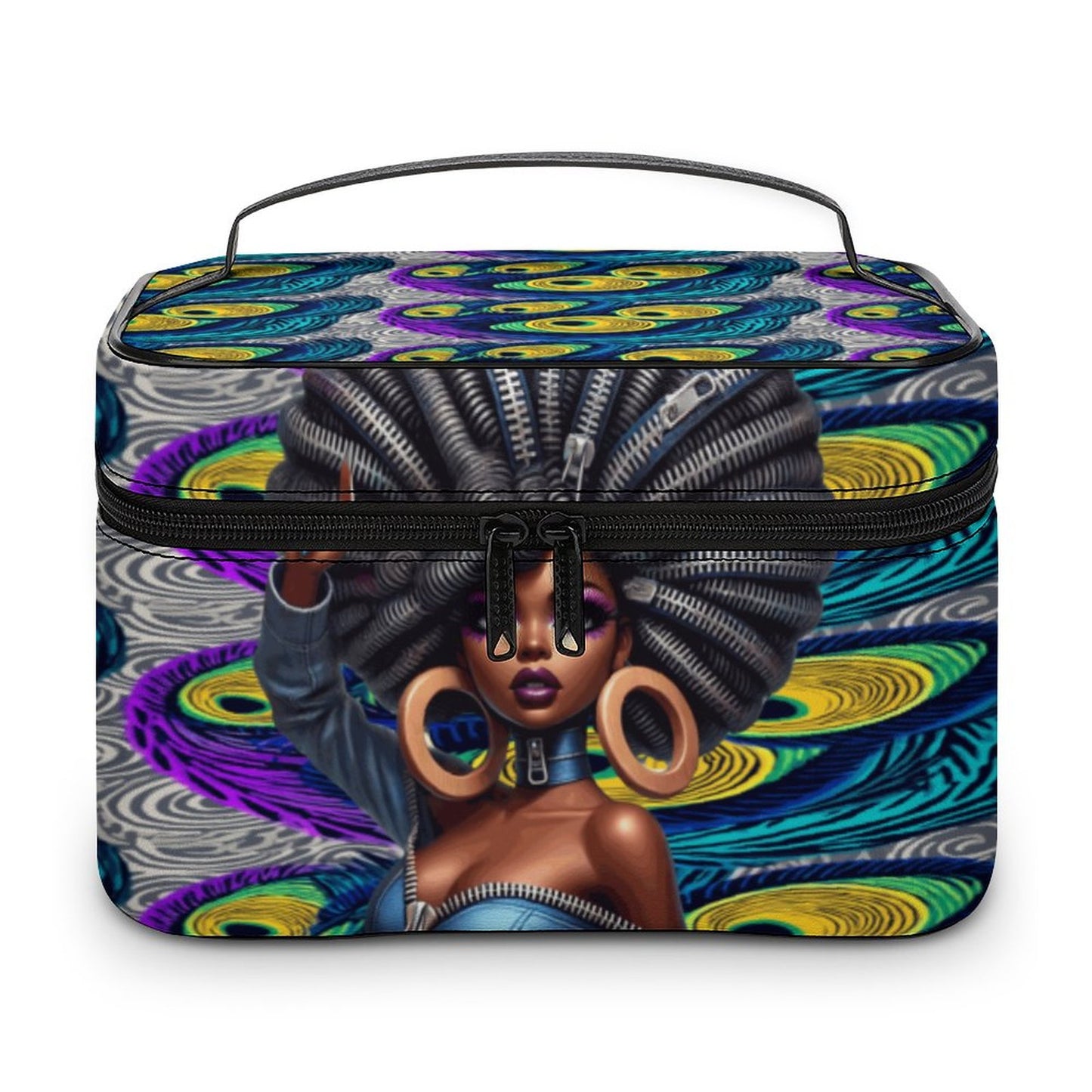 Make-up bag with Lychee pattern PU material