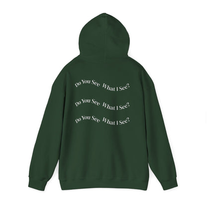 Do You See What I See? Afrocentric Abstract Puzzle Piece Unisex Hoodie Sweatshirt, Woman Print Face Hand Art, Hooded, Black