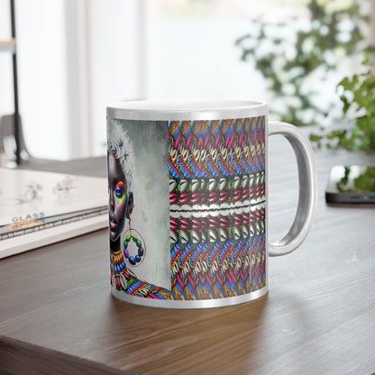 Vibrant African Art Metallic Mug - Silver/Gold