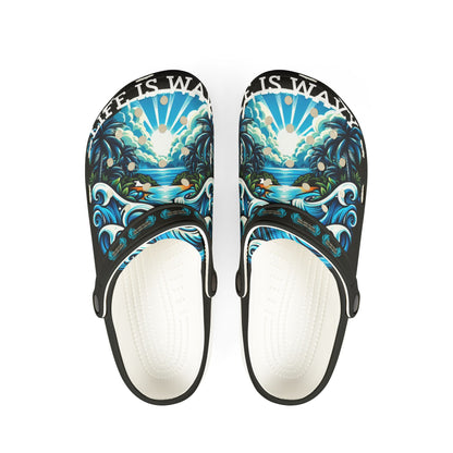 Life is Wavy EVA Foam Rubber Shoes (AOP) #LW1U