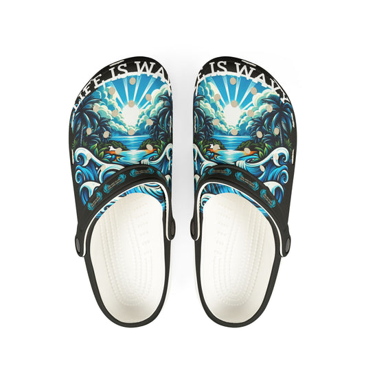 Life is Wavy EVA Foam Rubber Shoes (AOP) #LW1U