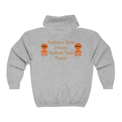 Afro Power Unisex Heavy Blend™ Full Zip Hooded Sweatshirt #AP4