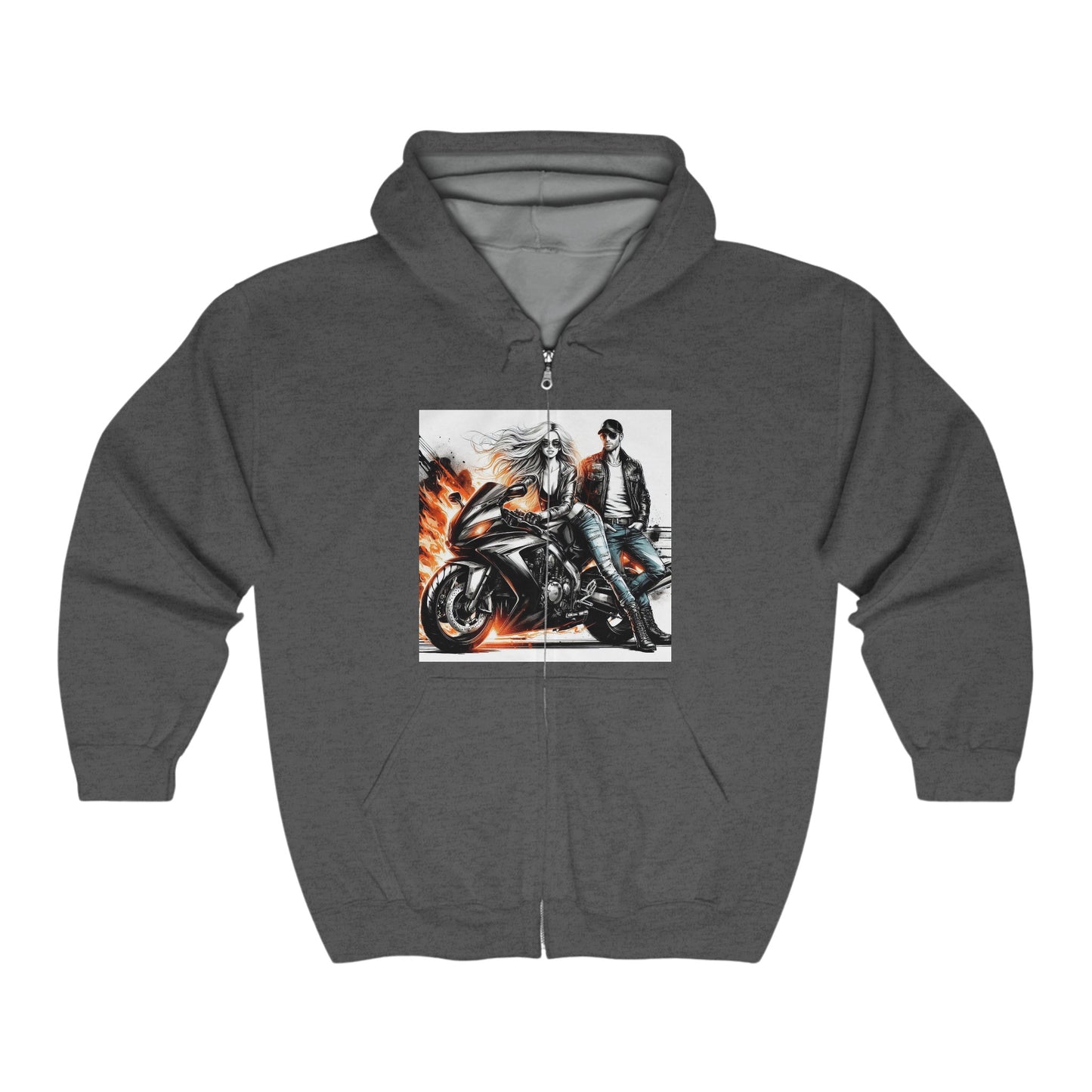 Born To Ride Unisex Heavy Blend™ Full Zip Hooded Sweatshirt #13MU