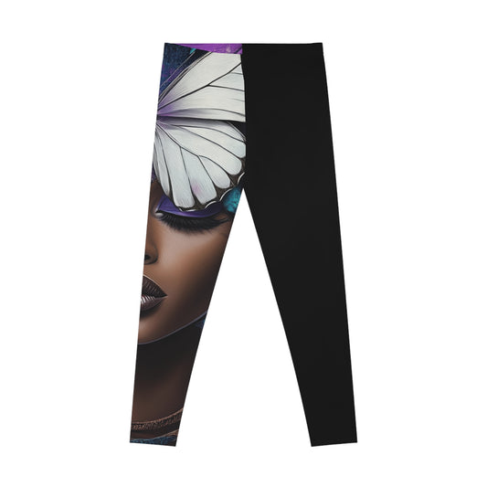 Butterfly Beauty Leggings Stretchy Yoga Pants Women's Activewear Floral Print