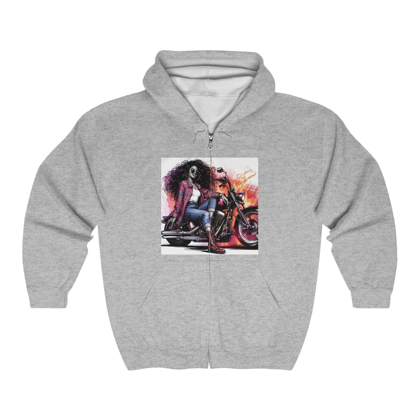 Born To Ride Unisex Heavy Blend™ Full Zip Hooded Sweatshirt #13MU