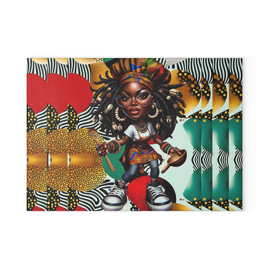 Glass Cutting Board, Afrocentric Kitchen Decor, Ankara Pattern Glass Board, Ethnic Design Cheese Board, Unique Housewarming Gift