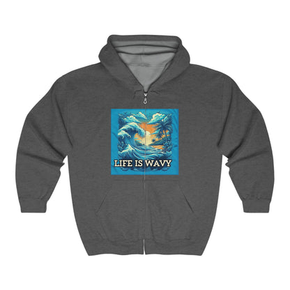 Life is Wavy Unisex Heavy Blend™ Full Zip Hooded Sweatshirt #LW3