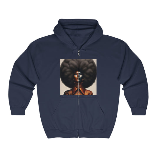 Afro Power Unisex Heavy Blend™ Full Zip Hooded Sweatshirt #AP4