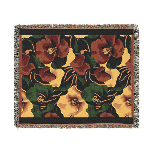 Floral Woven Blanket Cozy Home Decor Gift for Her Vintage Style Throw Perfect for Home Living Room Picnics and More