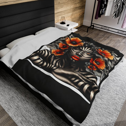 Zebra Fantasy Velveteen Plush Blanket #ZF25