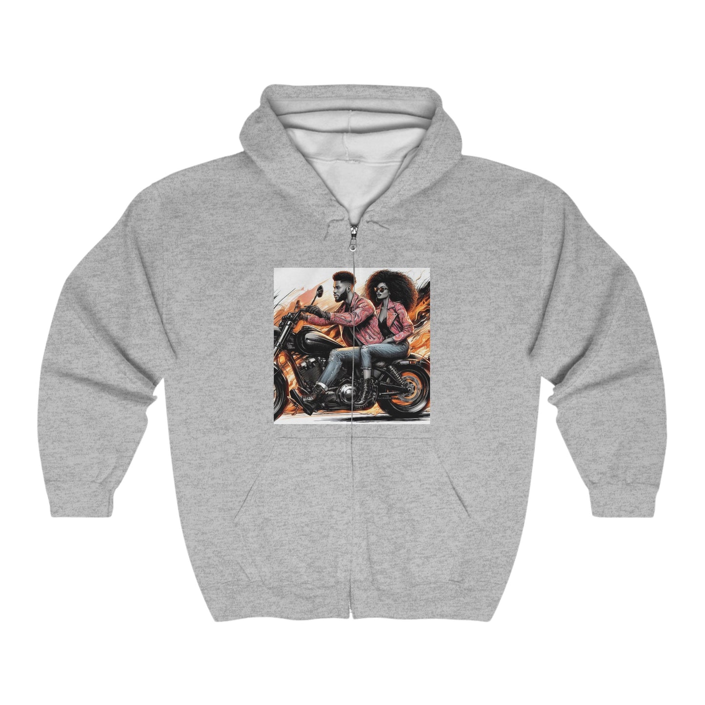 Born To Ride Unisex Heavy Blend™ Full Zip Hooded Sweatshirt #13MU
