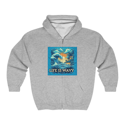Life is Wavy Unisex Heavy Blend™ Full Zip Hooded Sweatshirt #LW3