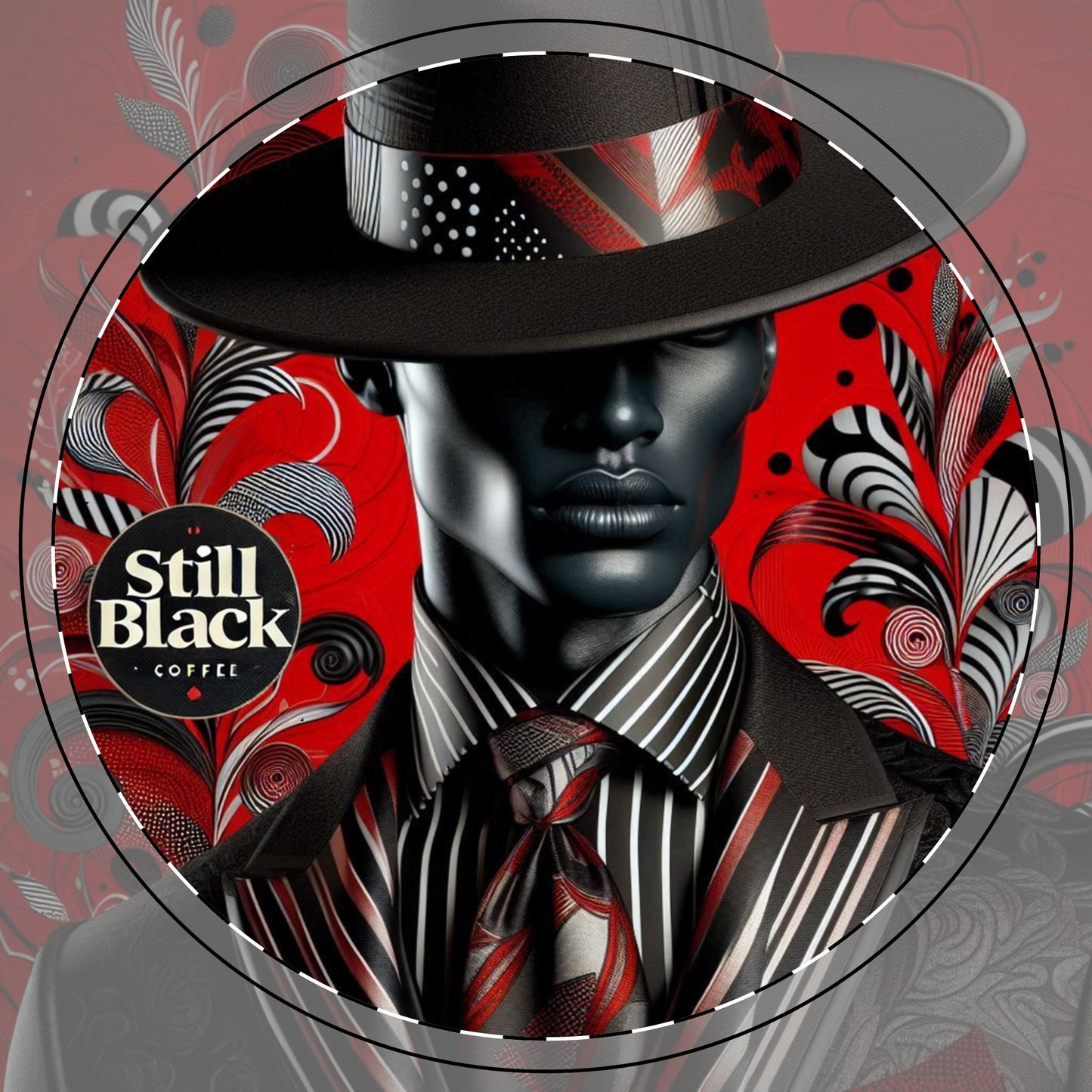 Still Black Ceramic Coaster #SB15