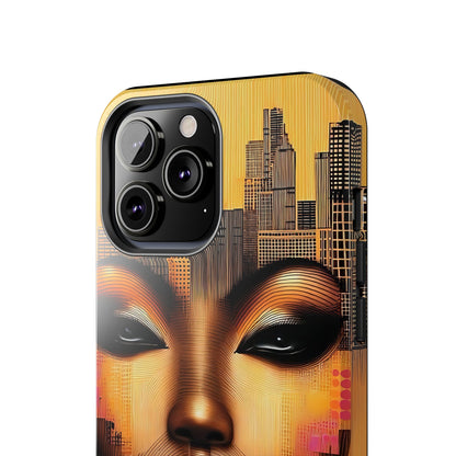 Afrocentric Tough Phone Case, City Girl On The Move Unique Design, Urban Street Style, Protective Cellphone Cover, Trendy Mobile Accessory