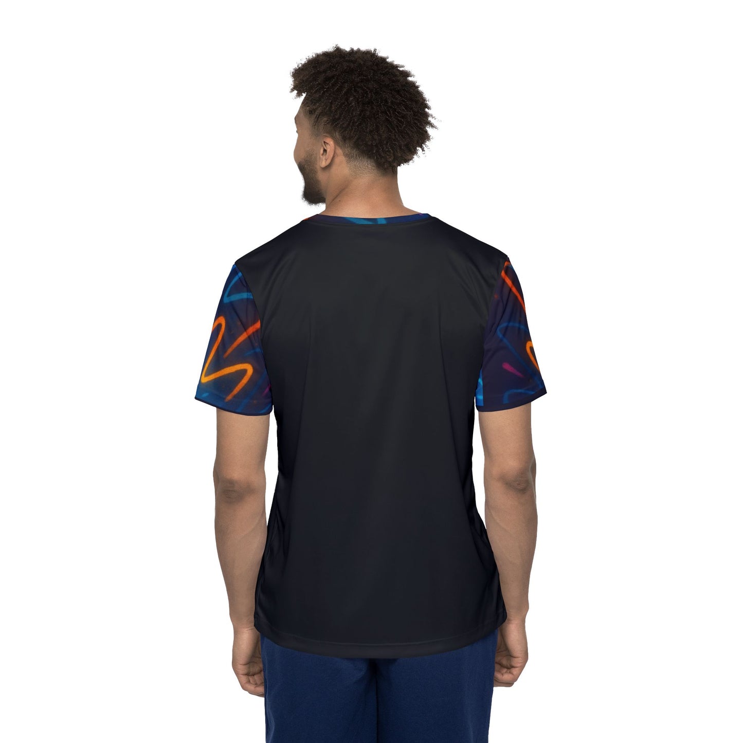 Vibrant Men's Sports Jersey – Retro Hip-Hop Style Tee