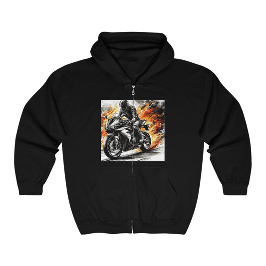 Born To Ride Unisex Heavy Blend™ Full Zip Hooded Sweatshirt #13MU