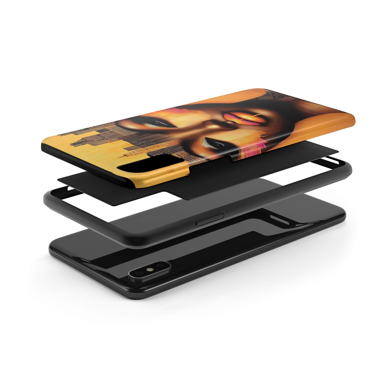 Afrocentric Tough Phone Case, City Girl On The Move Unique Design, Urban Street Style, Protective Cellphone Cover, Trendy Mobile Accessory