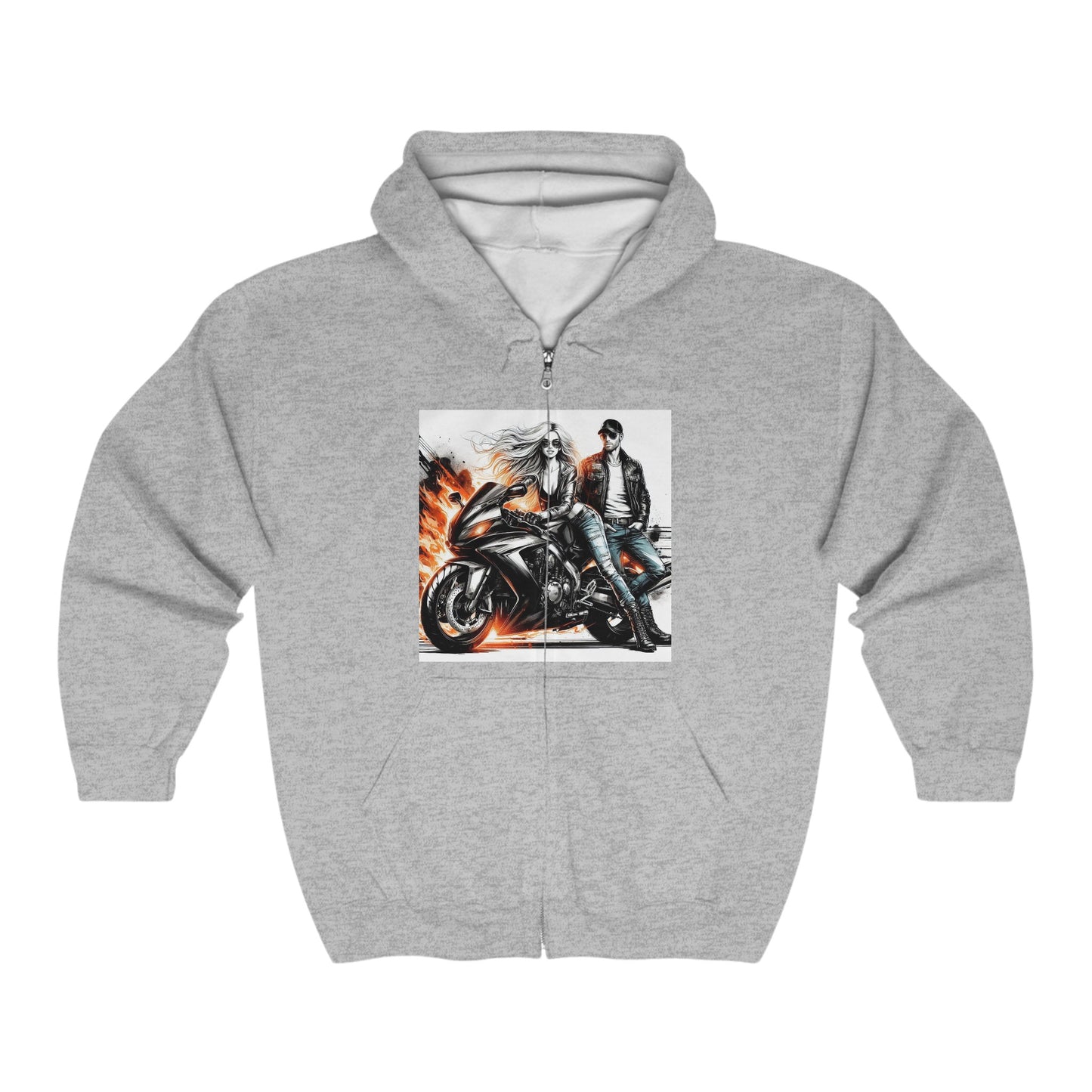 Born To Ride Unisex Heavy Blend™ Full Zip Hooded Sweatshirt #13MU