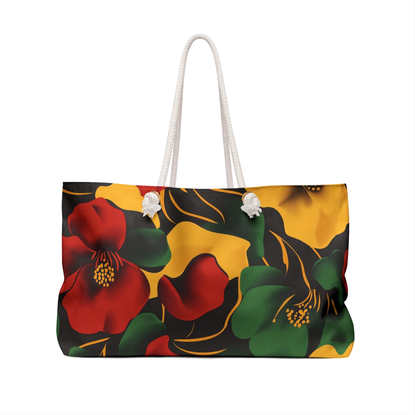 Vibrant Floral Weekender Bag Travel Tote Weekend Getaway Bag Beach Bag Reusable Shopping Bag Floral Pattern Carryall