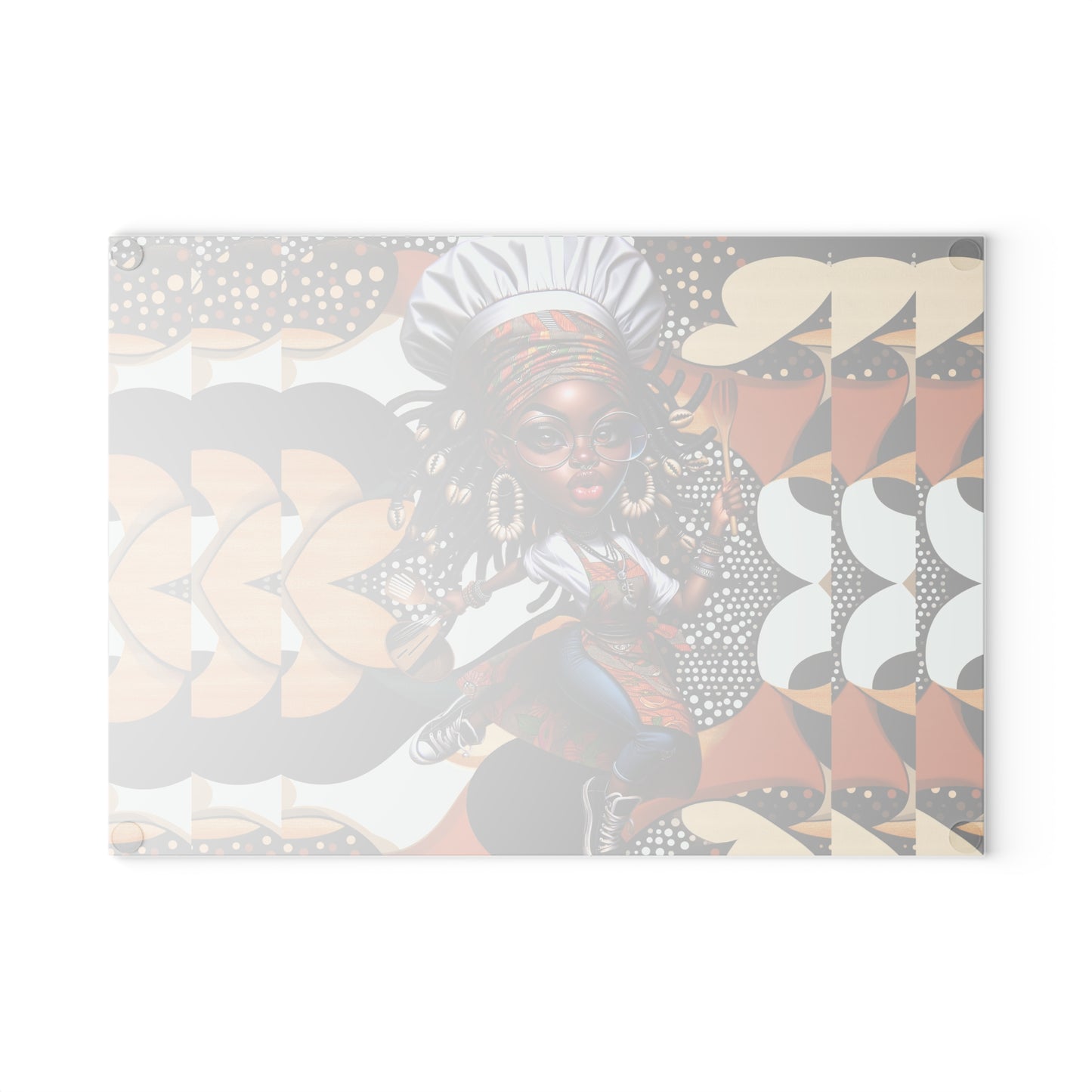 Glass Cutting Board, Afrocentric Kitchen Decor, Ankara Pattern Glass Board, Ethnic Design Cheese Board, Unique Housewarming Gift