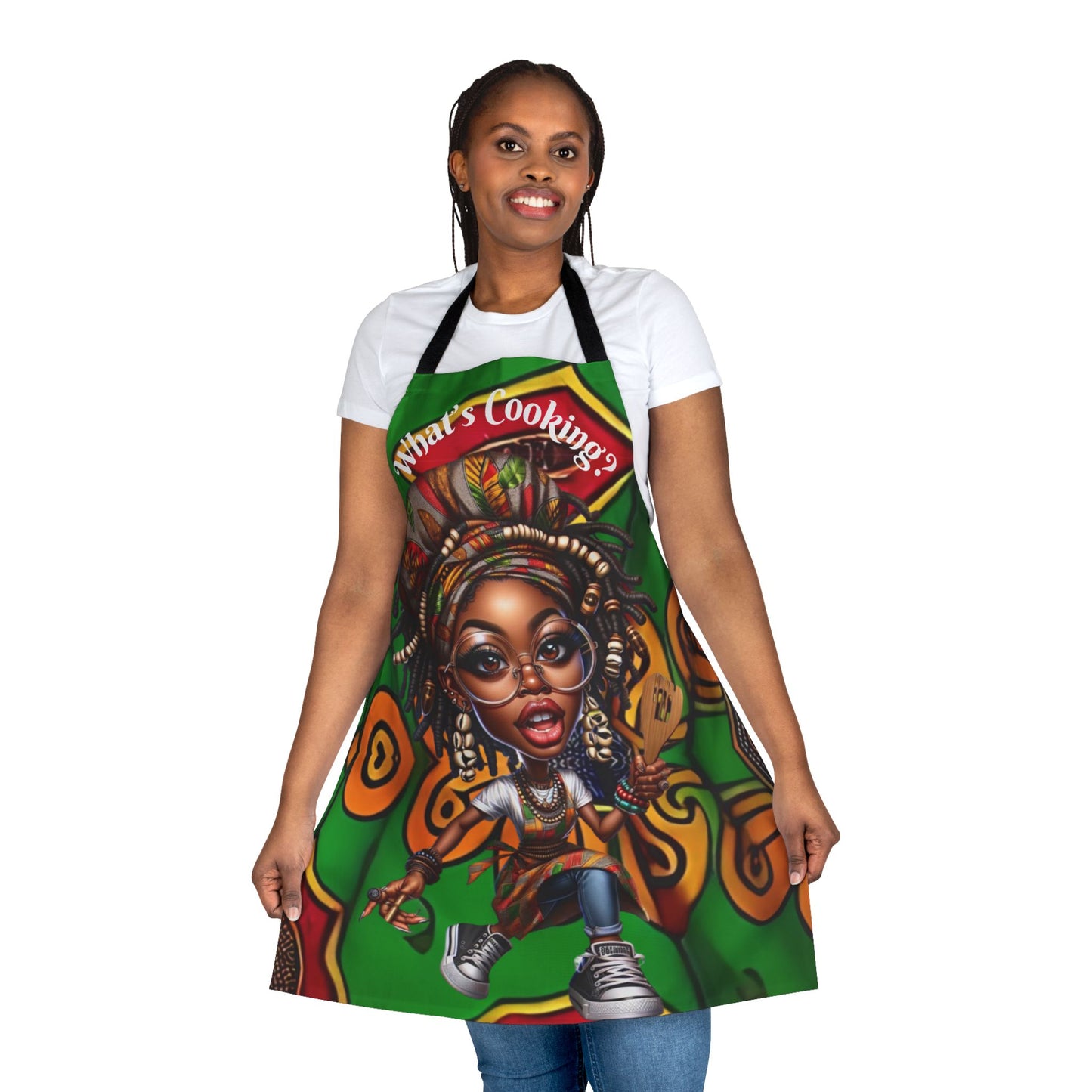 What's Cooking?Apron, 5-Color Straps (AOP) #WC6