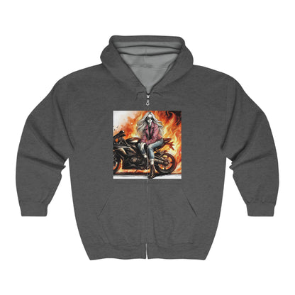Born To Ride Unisex Heavy Blend™ Full Zip Hooded Sweatshirt #13MU