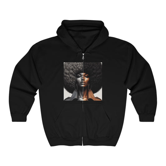 Afro Power Unisex Heavy Blend™ Full Zip Hooded Sweatshirt #AP1