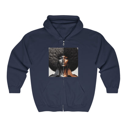 Afro Power Unisex Heavy Blend™ Full Zip Hooded Sweatshirt #AP1