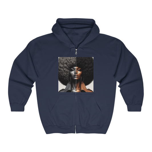 Afro Power Unisex Heavy Blend™ Full Zip Hooded Sweatshirt #AP1