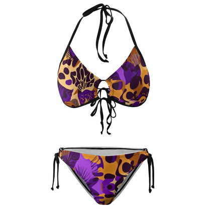 Plus Size Halter Tie Front Bikini Set BK2059 (All-Over Printing)