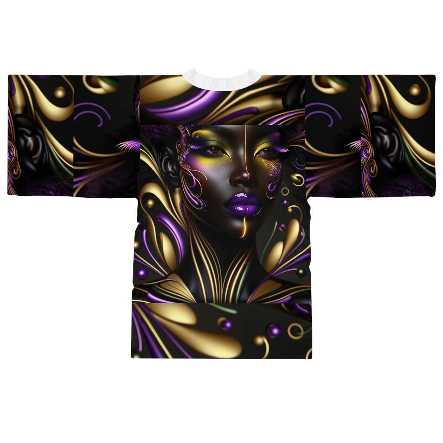 Purple Reign Long Sleeve Kimono Robe (AOP) #PR1