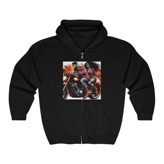 Born To Ride Unisex Heavy Blend™ Full Zip Hooded Sweatshirt #13MU