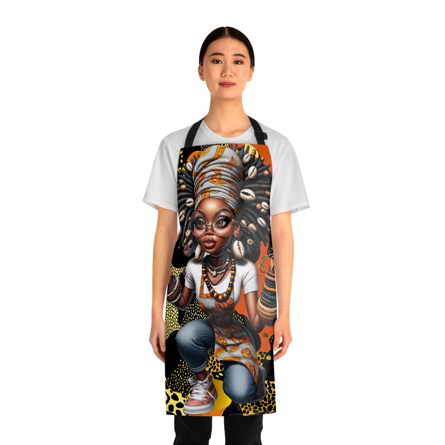 Afrocentric Apron - Bold Graphic Kitchen Cooking Wear, African Inspired Chef Apron, Ethnic Cooking Apron, Black History Month Gift, Cultural