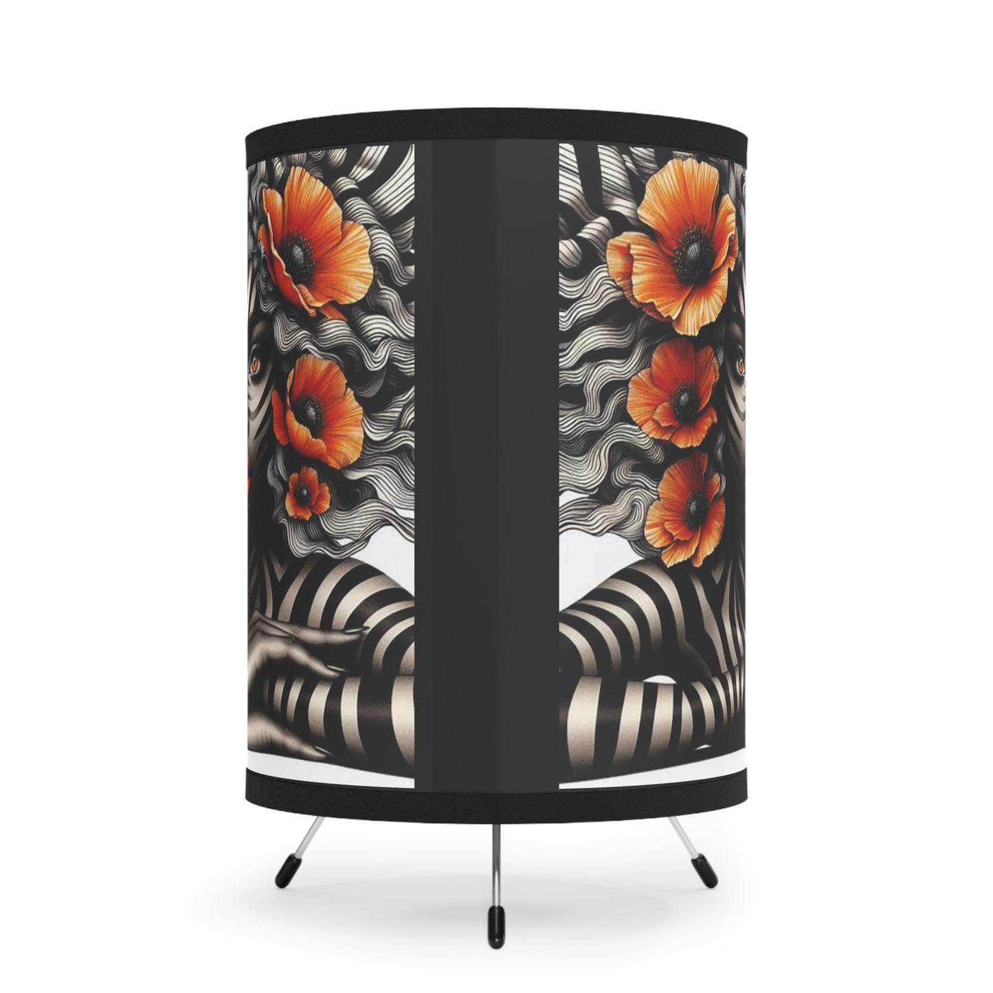 Zebra Fantasy Tripod Lamp with High-Res Printed Shade, US\CA plug #SZ35
