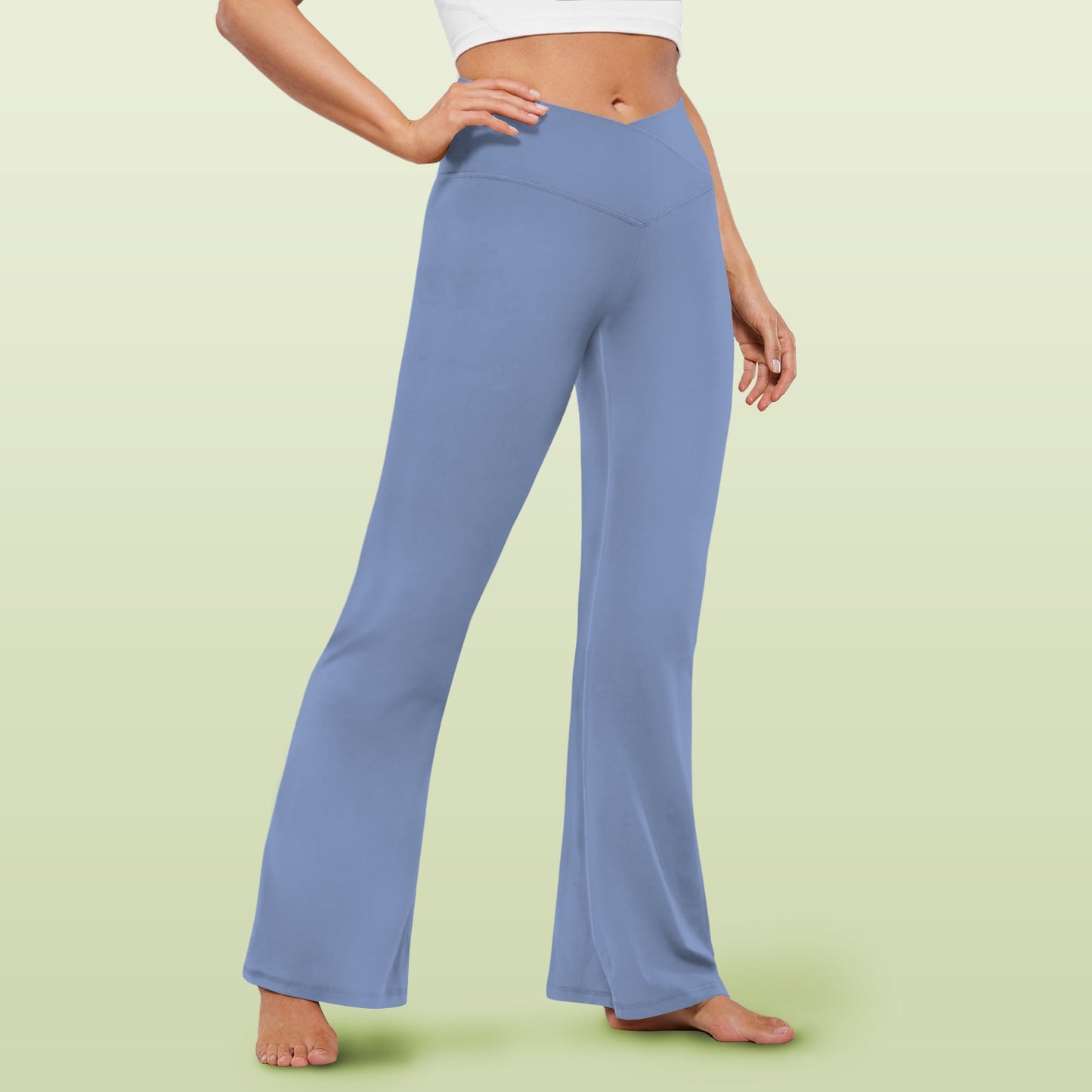 Women's High Waist Crossover Tummy Control Flare Leggings High Waist Crossover Tummy Control Flare Leggings