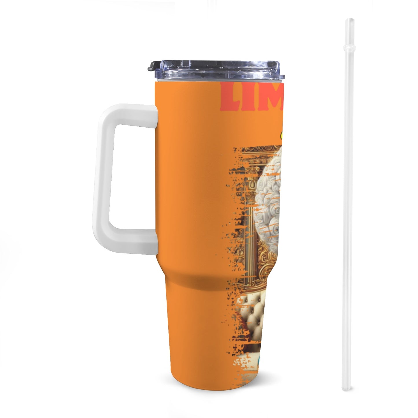 Limitless and Bold 40 oz Tumbler With White Handle 40oz Tumbler with White Handle